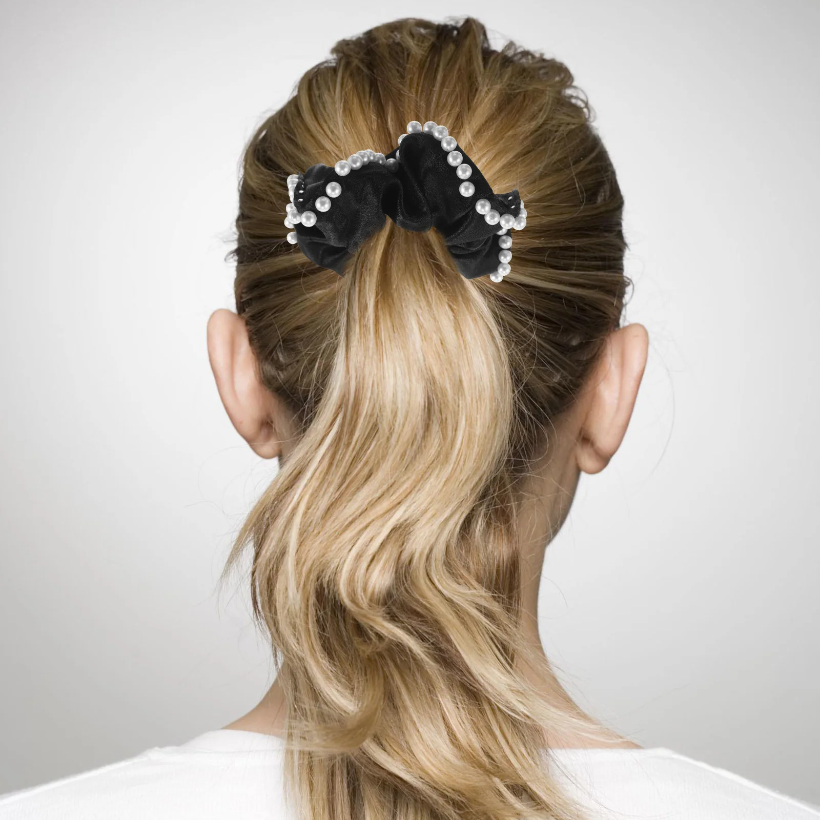 Pearl Large Intestine Hair Scrunchies Black Elastic Bands Women Bridesmaid Accessories Satin Material Strong Hold Travel Office
Pearl Large Intestine Hair Scrunchies Black Elastic Bands Women Bridesmaid Accessories Satin Material Strong Hold Travel Office