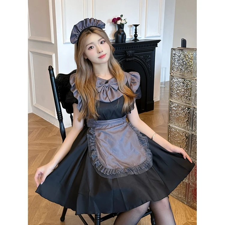 Black Doll Collar Apron Dress Cute Girl Sweet Lolita Dress Halloween Costume Maid Uniform Cherry Blossom Style Women's Fashion
Black Doll Collar Apron Dress Cute Girl Sweet Lolita Dress Halloween Costume Maid Uniform Cherry Blossom Style Women's Fashion