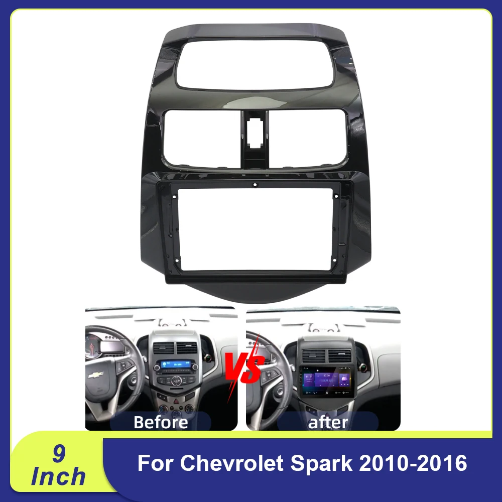 9" Radio Fascia For Chevrolet Spark 2010-2016 Double Din Stereo Panel Dashboard Refitting Installation Frame Kit
9" Radio Fascia For Chevrolet Spark 2010-2016 Double Din Stereo Panel Dashboard Refitting Installation Frame Kit