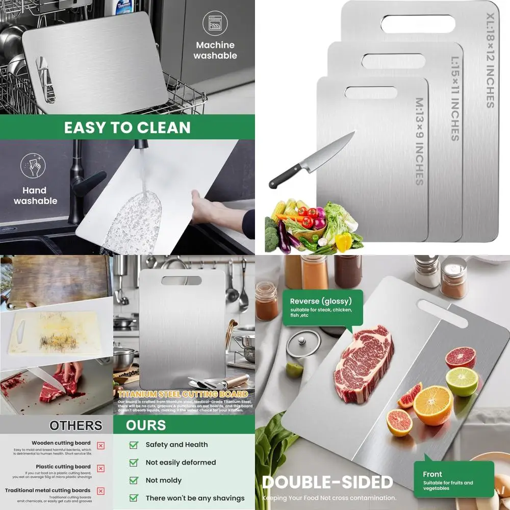 Разделочная доска из чистого титана 15x11 дюймов — нескользящая, можно мыть в посудомоечной машине, устойчивая к царапинам, легко чистится, прочная и гигиеническая кухня A
Разделочная доска из чистого титана 15x11 дюймов — нескользящая, можно мыть в посудомоечной машине, устойчивая к царапинам, легко чистится, прочная и гигиеническая кухня A
