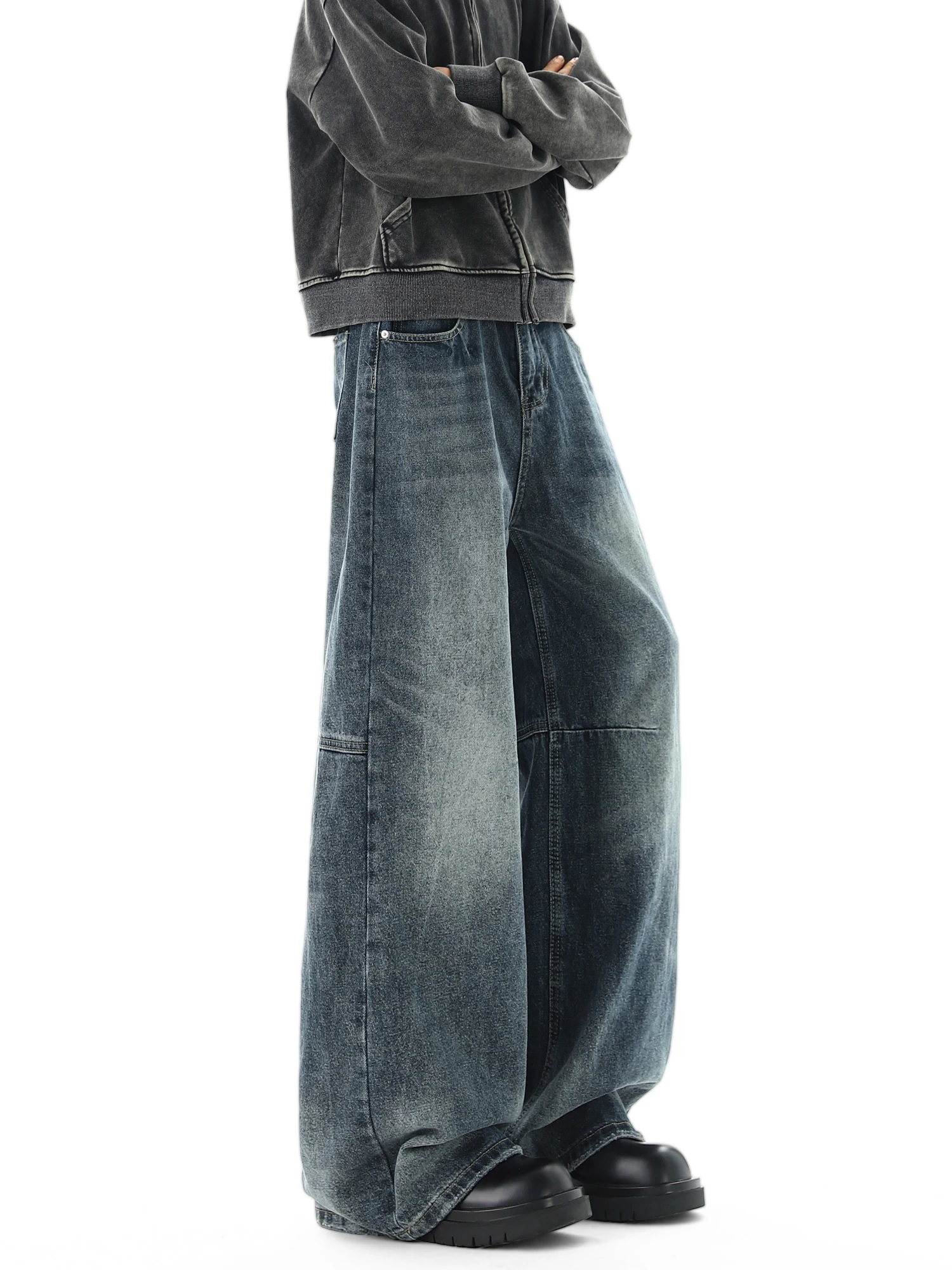 Retro American Style Men's Jeans Spring Season Casual Wide Leg Straight Cut Trousers Trendy Patchwork Long Pants
Retro American Style Men's Jeans Spring Season Casual Wide Leg Straight Cut Trousers Trendy Patchwork Long Pants