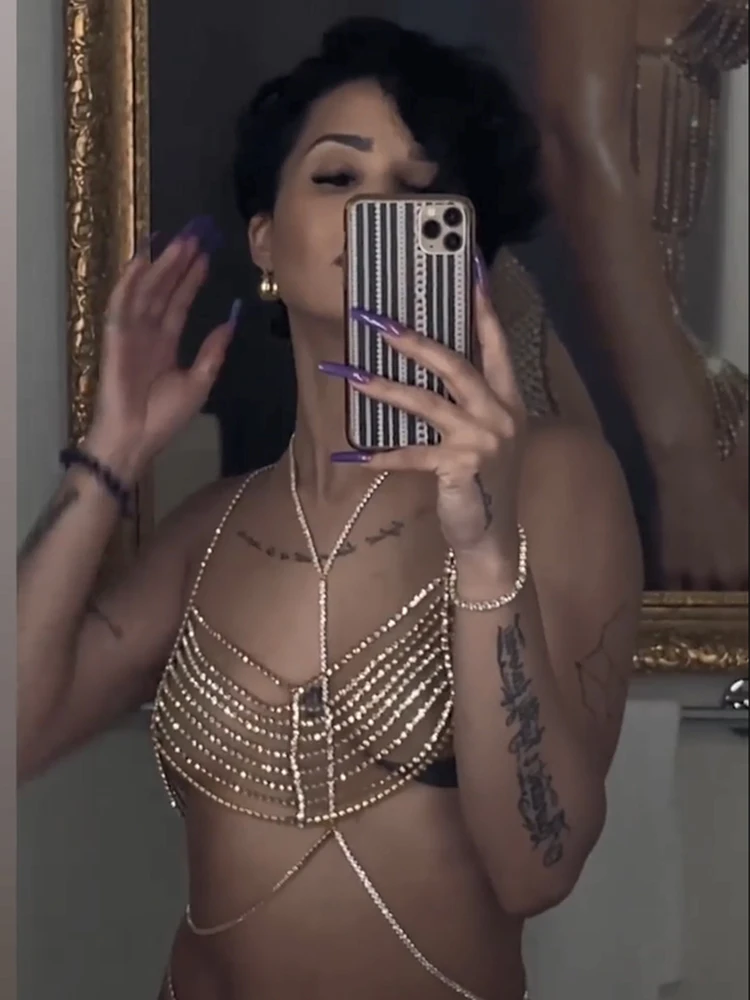 Sexy Rhinestone Body Chain Bra For Women Sparkly Crystal Chest Harness Beach Party Festival Club Wear Fashion Statement Top
Sexy Rhinestone Body Chain Bra For Women Sparkly Crystal Chest Harness Beach Party Festival Club Wear Fashion Statement Top