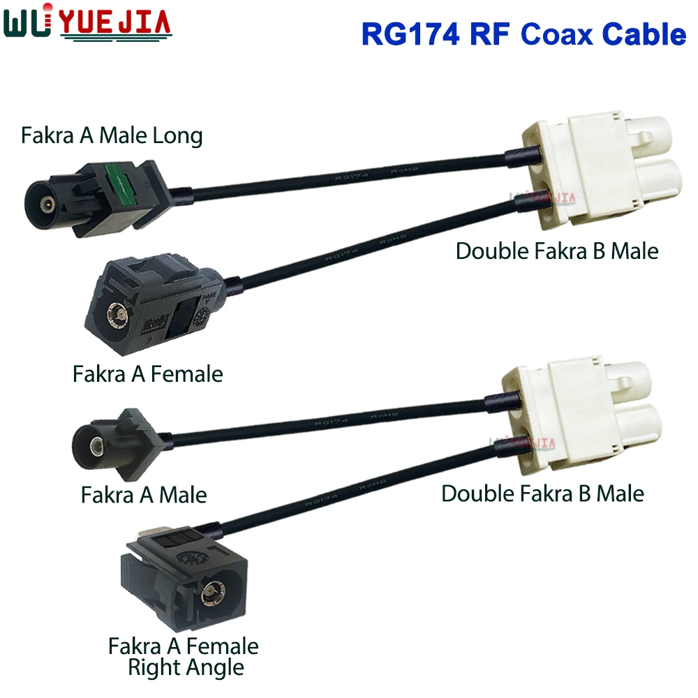 White Twin Fakra B Male Plug to Fakra A Male+Fakra A Female Jack Connector RG-174 RF Coax Cable Antenna Extension Jumper Pigtail
White Twin Fakra B Male Plug to Fakra A Male+Fakra A Female Jack Connector RG-174 RF Coax Cable Antenna Extension Jumper Pigtail