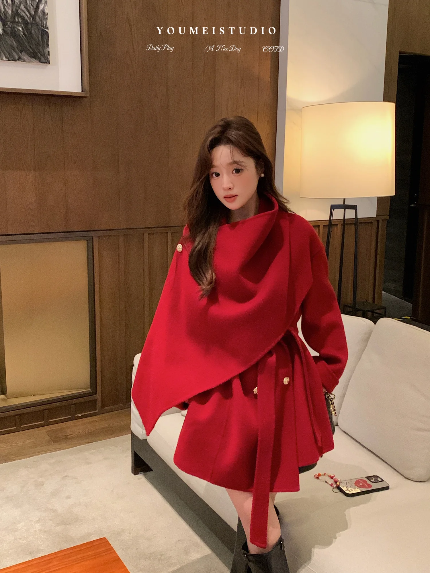 Red Double-Sided Woolen Coat 2025 Winter New Korean Sle Small Fraance Wind Cowl Ne Wrap Coat Thiened Wool Blend
Red Double-Sided Woolen Coat 2025 Winter New Korean Sle Small Fraance Wind Cowl Ne Wrap Coat Thiened Wool Blend