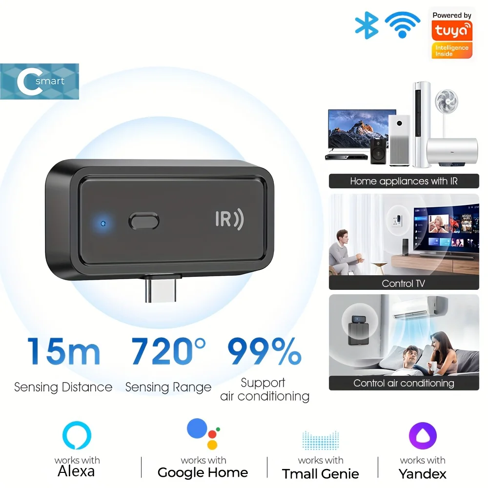 Мини-пульт дистанционного управления Wi-Fi с ИК-управлением, универсальный смарт-пульт для кондиционеров и телевизоров, совместим с Alexa, Google Home, Tmall Genie
Мини-пульт дистанционного управления Wi-Fi с ИК-управлением, универсальный смарт-пульт для кондиционеров и телевизоров, совместим с Alexa, Google Home, Tmall Genie