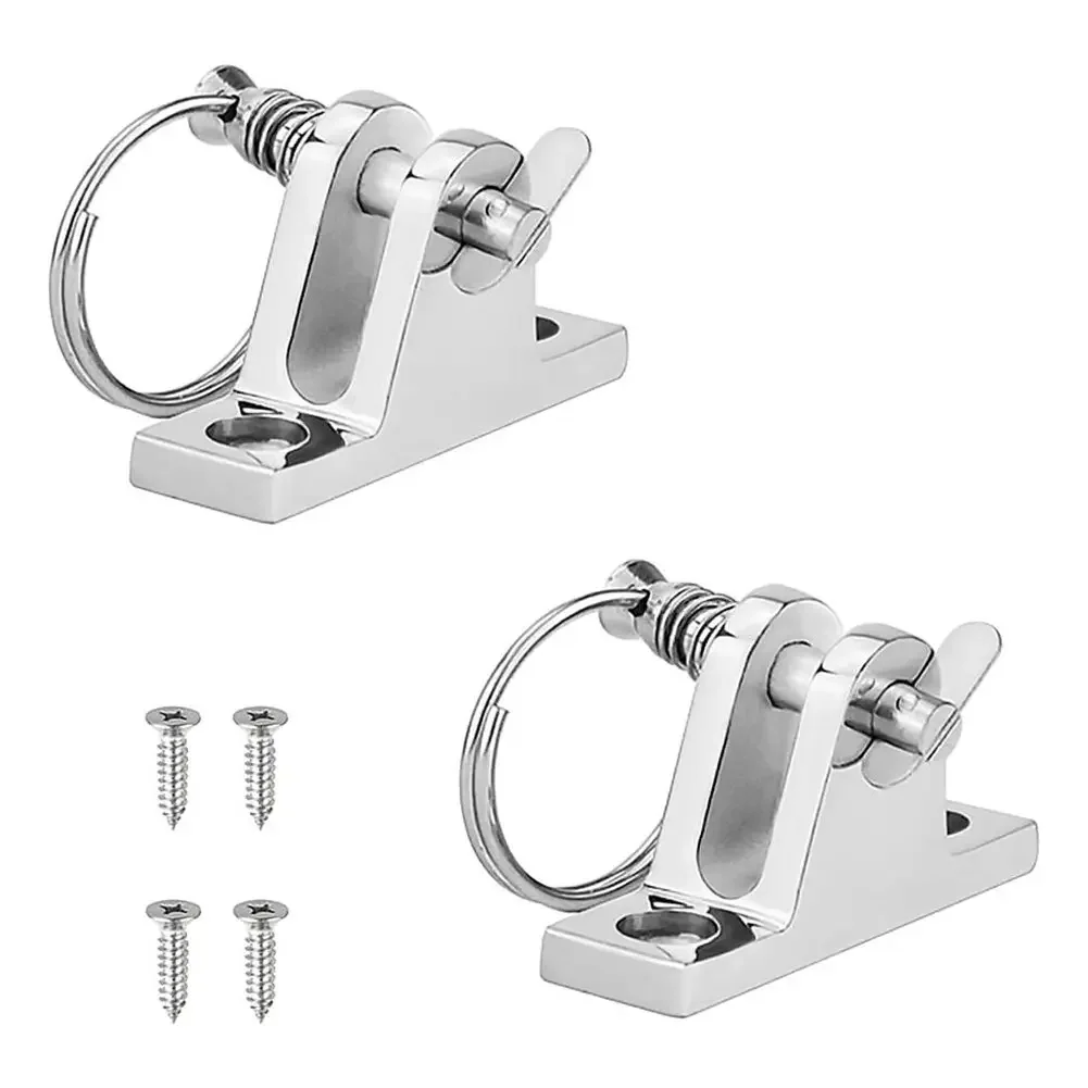 Efficient Boat Hardware Pair of Sturdy Bimini Top Deck Hinges in Marine Grade Stainless Steel with Quick Release Pins
Efficient Boat Hardware Pair of Sturdy Bimini Top Deck Hinges in Marine Grade Stainless Steel with Quick Release Pins