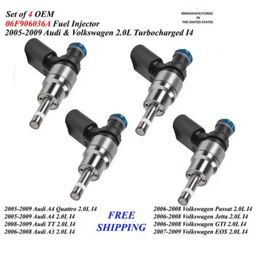 Комплект топливных форсунок OEM Bosch для Audi A4 Quattro 2.0L I4 Turbo 06F906036A 2005-2009 гг.
Комплект топливных форсунок OEM Bosch для Audi A4 Quattro 2.0L I4 Turbo 06F906036A 2005-2009 гг.