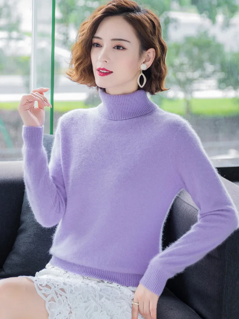 Winter 100% Mink Cashmere Sweater Women Knitwear Pullover Thick Warm Solid Color Plus Size Base High Lapel Clothing Tops MX7W
Winter 100% Mink Cashmere Sweater Women Knitwear Pullover Thick Warm Solid Color Plus Size Base High Lapel Clothing Tops MX7W