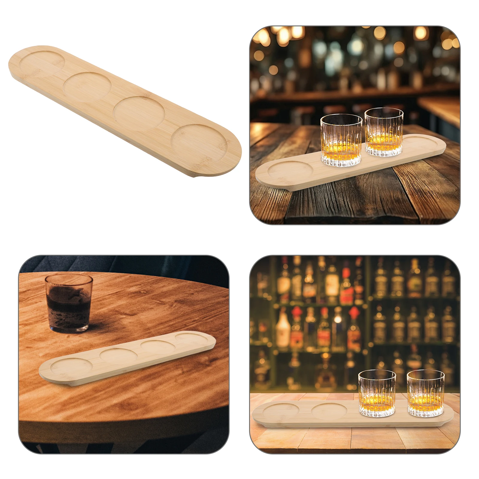 Bamboo Coaster Tray 4 Holes for Glasses Anti Slip Design Whiskey Holder KTV Bar Use Wooden Drink Paddle Pad
Bamboo Coaster Tray 4 Holes for Glasses Anti Slip Design Whiskey Holder KTV Bar Use Wooden Drink Paddle Pad