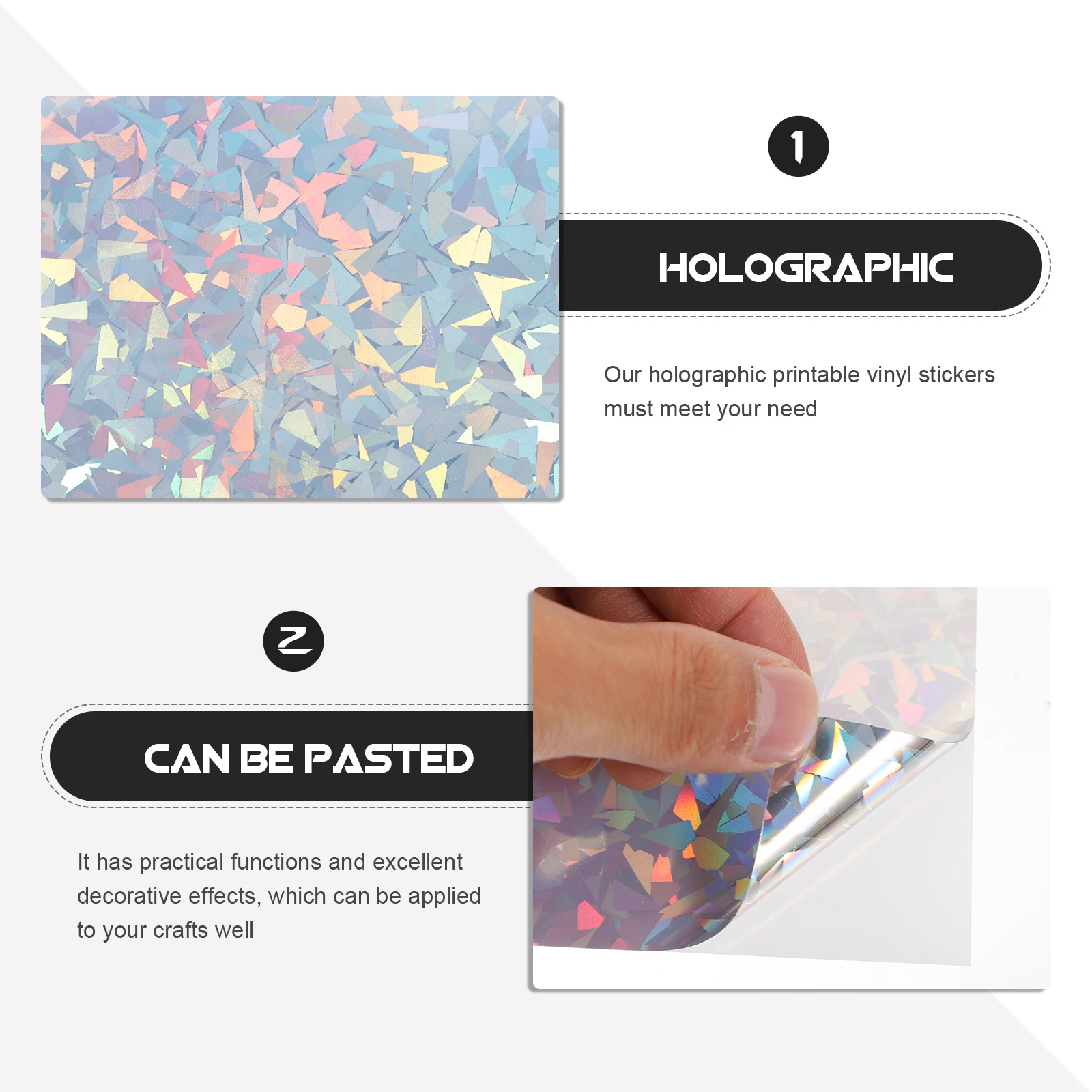 Vinyl Stickers Holographic Waterproof Decals Self Adhesive Square Sheets Printable for DIY Crafts Decoration Car Cup Book
Vinyl Stickers Holographic Waterproof Decals Self Adhesive Square Sheets Printable for DIY Crafts Decoration Car Cup Book