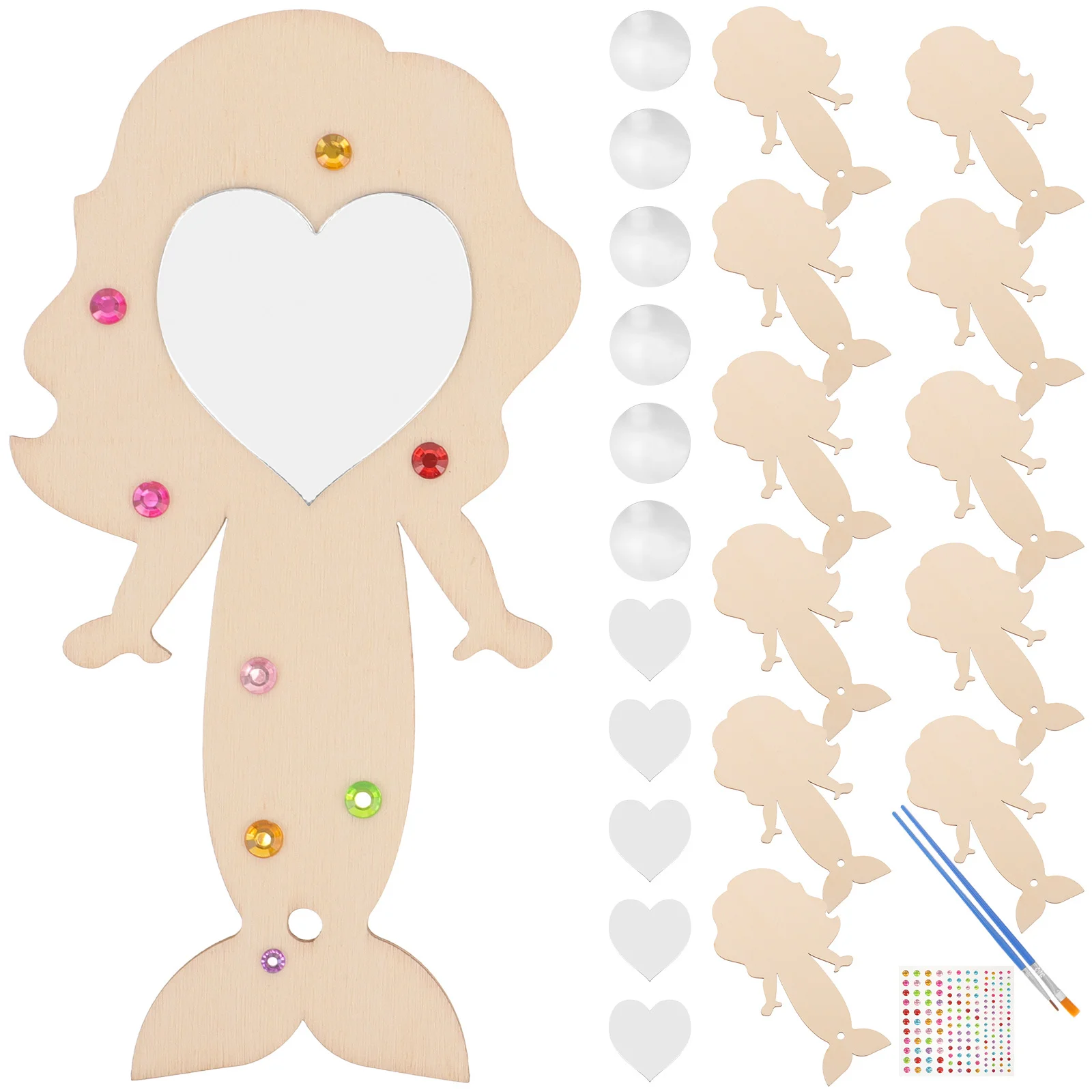 1Set Mermaid Wooden Handheld Mirror Unfinished Blank DIY Painting Mirror Small Craft Decorative Mirrors Handmade Craft Mold
1Set Mermaid Wooden Handheld Mirror Unfinished Blank DIY Painting Mirror Small Craft Decorative Mirrors Handmade Craft Mold