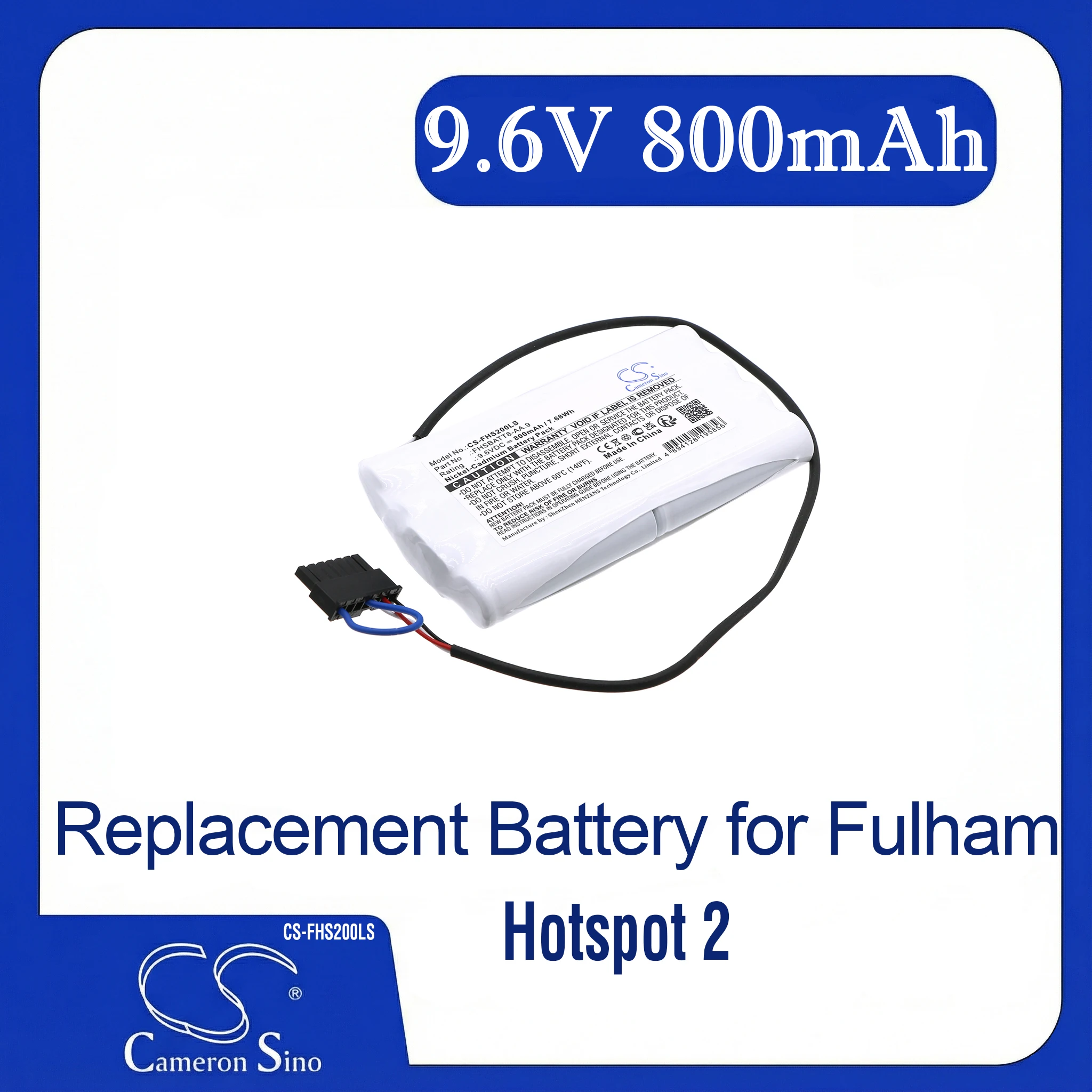 Cameron Sino Replacement Battery for Fulham Hotspot 2, Fits P/N FHSBATT8-AA.9
Cameron Sino Replacement Battery for Fulham Hotspot 2, Fits P/N FHSBATT8-AA.9