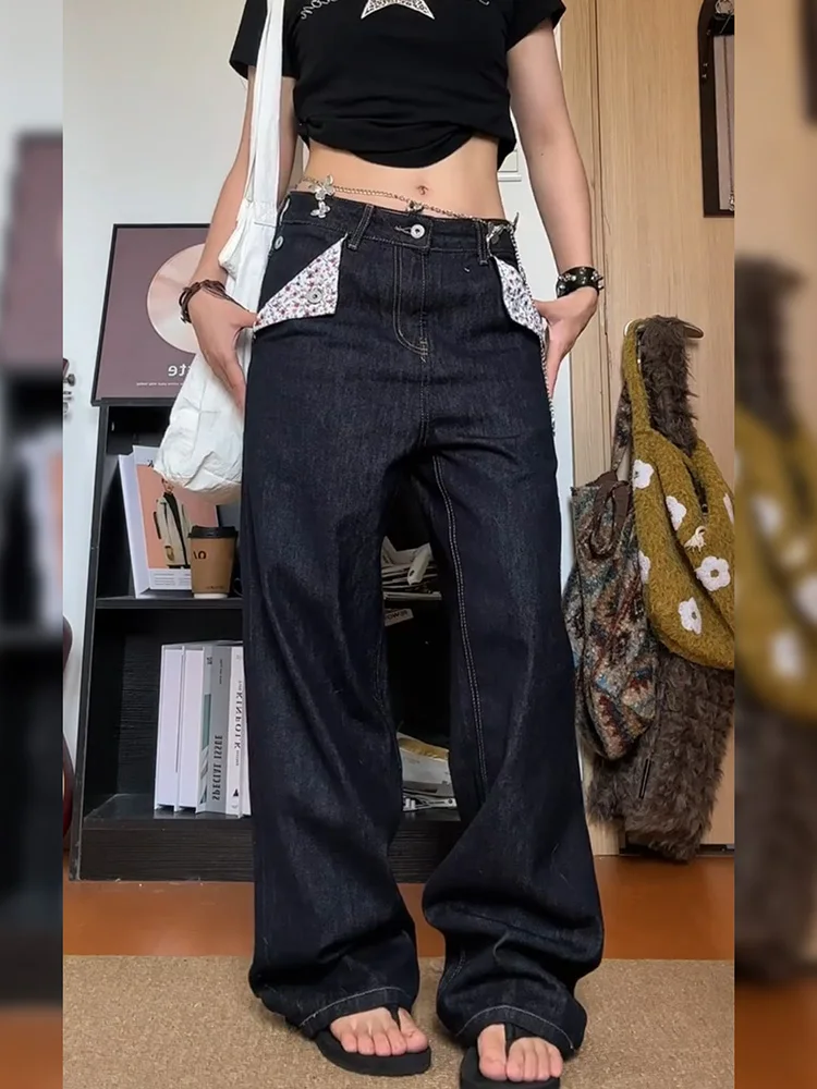American High Street Spicy Girl Red Ear Floral Design Washed out Jeans Women Summer Straight Leg Slimming Floor Length Pants
American High Street Spicy Girl Red Ear Floral Design Washed out Jeans Women Summer Straight Leg Slimming Floor Length Pants
