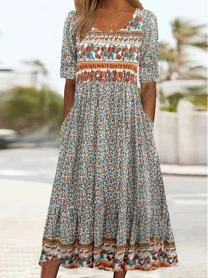 2024 Spring Bohemian Women's Long Dress Pink Short Sleeve Pockets A-line Loose Dresses Female Elegant Casual Trendy Lady Clothes
2024 Spring Bohemian Women's Long Dress Pink Short Sleeve Pockets A-line Loose Dresses Female Elegant Casual Trendy Lady Clothes