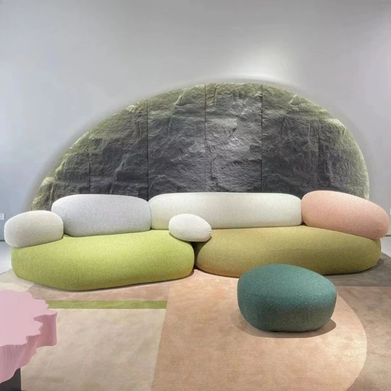 Cobble fabric sofa lamb wool simple creative curved stone sofa combination
Cobble fabric sofa lamb wool simple creative curved stone sofa combination