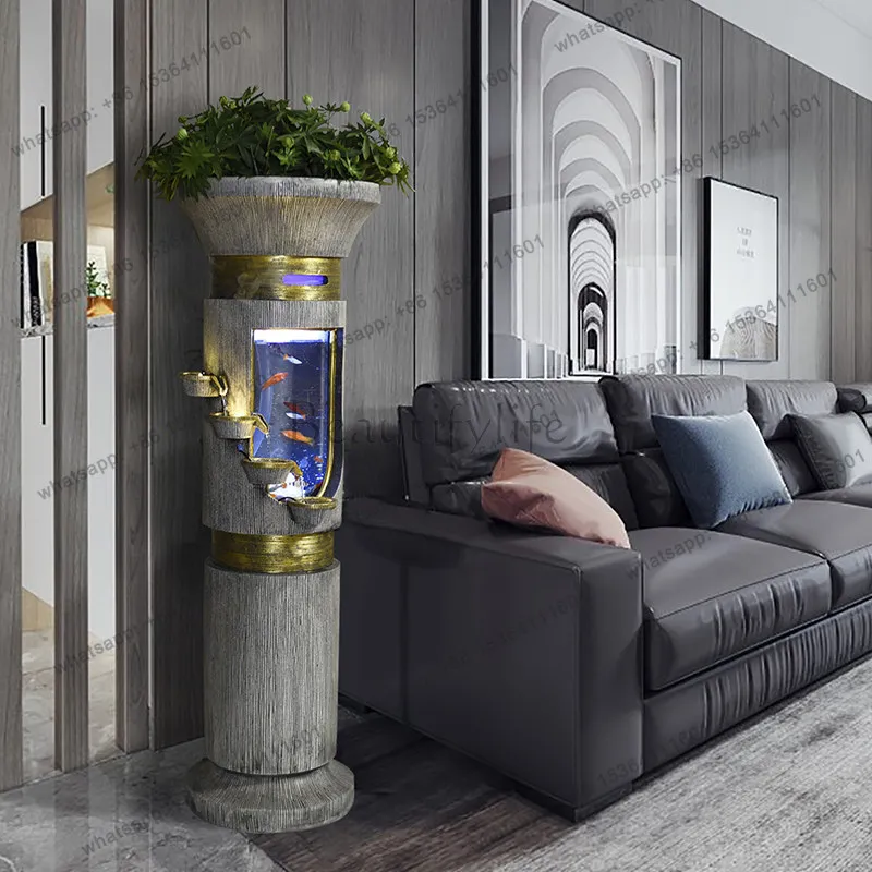 Creative Nordic living room running water fountain fish tank modern light luxury TV cabinet next to the floor ornament
Creative Nordic living room running water fountain fish tank modern light luxury TV cabinet next to the floor ornament