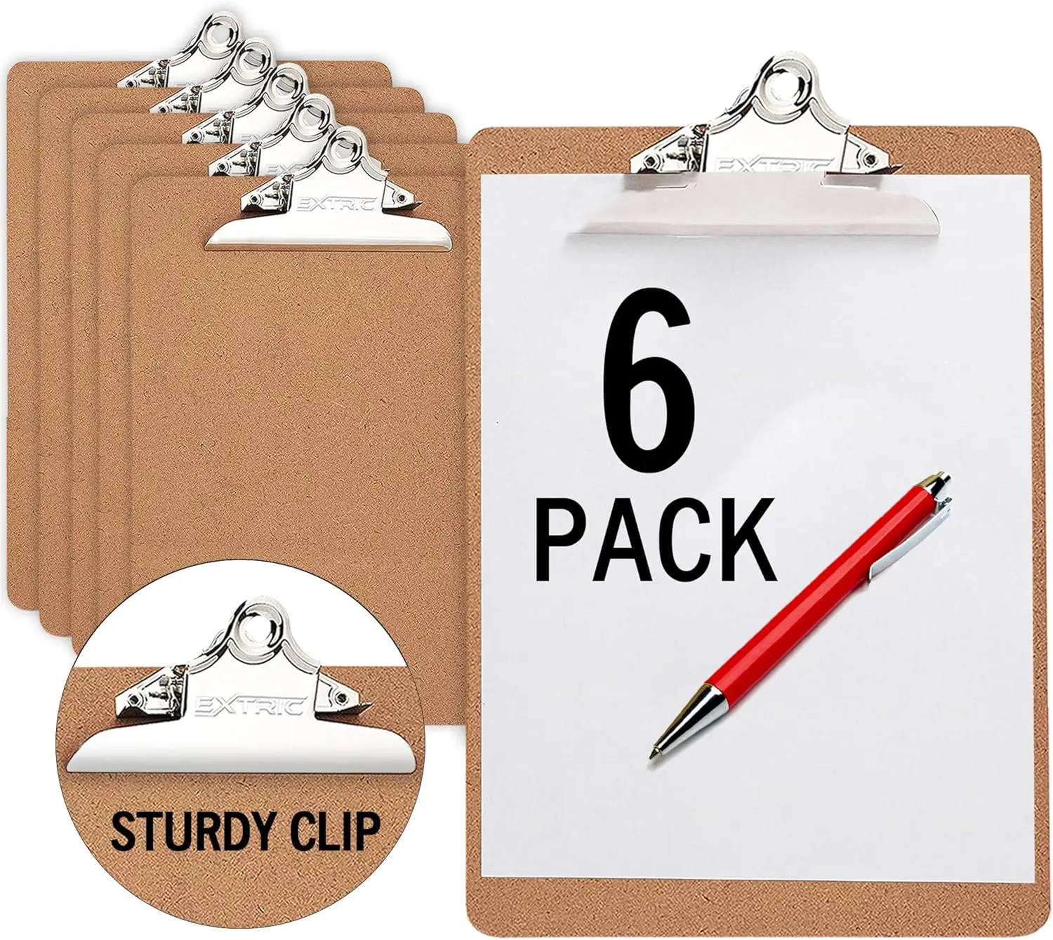 6 Wooden Clipboards Standard A4 Letter Size, 9x12.5 inch Hardboard Clipboard with 6" Metal Clip for Office School Home
6 Wooden Clipboards Standard A4 Letter Size, 9x12.5 inch Hardboard Clipboard with 6" Metal Clip for Office School Home