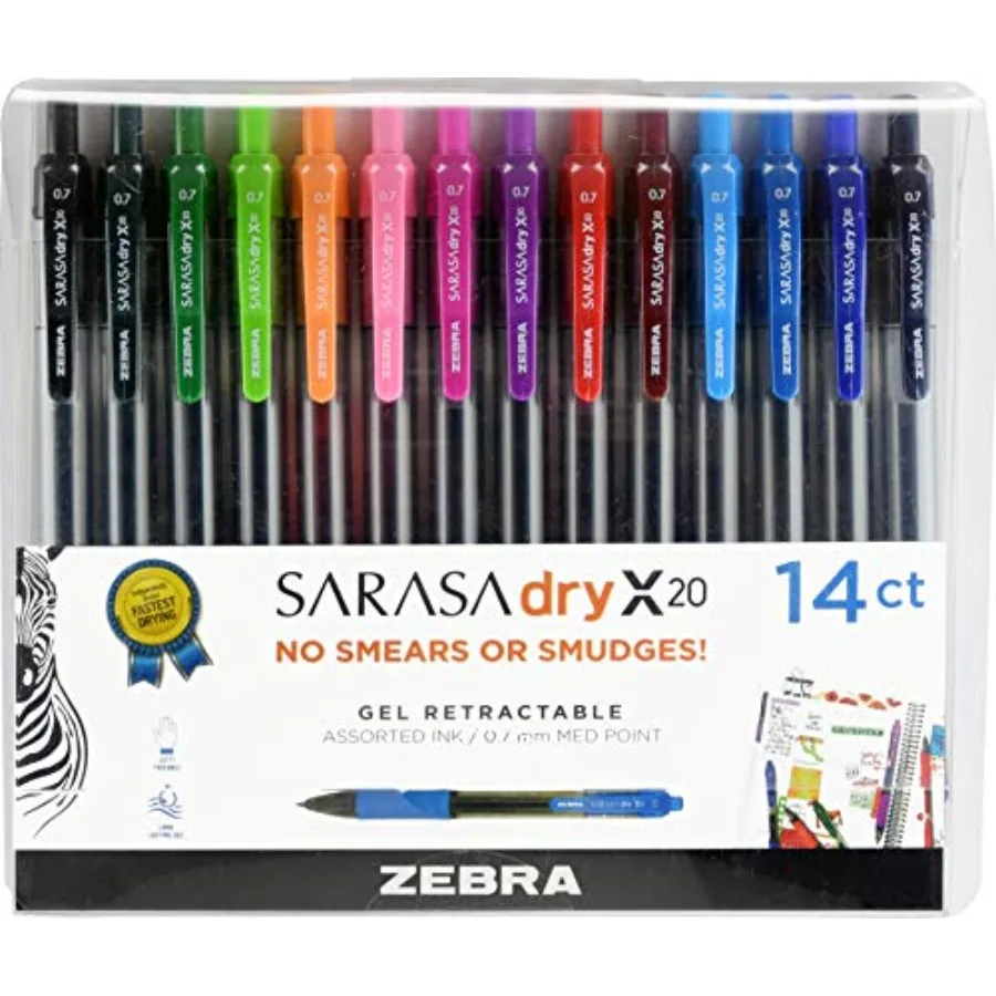 Sarasa Dry X20 Retractable Gel Pens, 0.7mm Medium Point, Assorted Ink Colors with Rapid Fast Dry Ink Technology, Ideal for the
Sarasa Dry X20 Retractable Gel Pens, 0.7mm Medium Point, Assorted Ink Colors with Rapid Fast Dry Ink Technology, Ideal for the