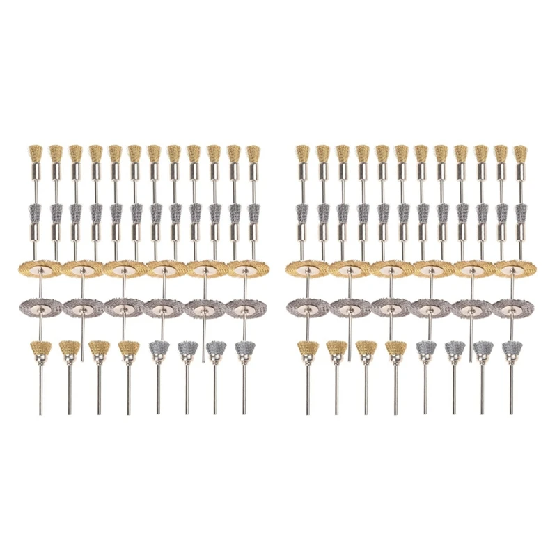 LJL-88 Pieces Mini Wire Brush Wheel Cup Brass Steel Wire Brush Set 1/8Inch (3Mm) Shank For Power Dremel Rotary Tools
LJL-88 Pieces Mini Wire Brush Wheel Cup Brass Steel Wire Brush Set 1/8Inch (3Mm) Shank For Power Dremel Rotary Tools