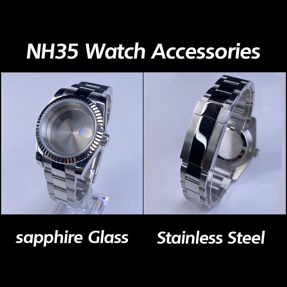 NH35 case 36mm/39mm new Oyste Bracelet Sapphire Glass Watch Case for NH34 NH35 Movement 28.5mm Dial case Watch Accessories
NH35 case 36mm/39mm new Oyste Bracelet Sapphire Glass Watch Case for NH34 NH35 Movement 28.5mm Dial case Watch Accessories