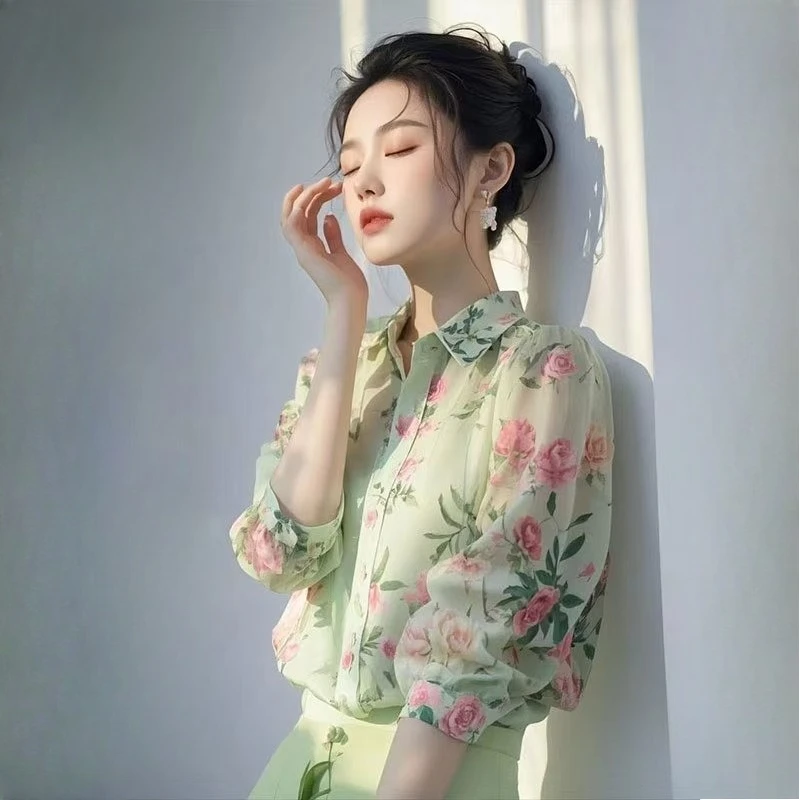 Chiffon Women's Blouses Korean Shirts FASHION Loose Spring/Summer Vintage Clothing Printed Long Sleeve Women Tops
Chiffon Women's Blouses Korean Shirts FASHION Loose Spring/Summer Vintage Clothing Printed Long Sleeve Women Tops