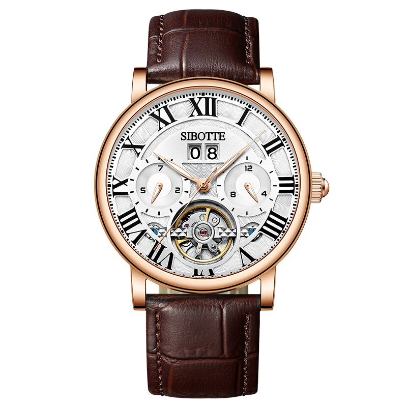 SIBOTTE Luxury Men Watch Men Tourbillon Automatic Watch Multifunctional Mechanical Watch Leather Sapphire Glass Waterproof Watch
SIBOTTE Luxury Men Watch Men Tourbillon Automatic Watch Multifunctional Mechanical Watch Leather Sapphire Glass Waterproof Watch