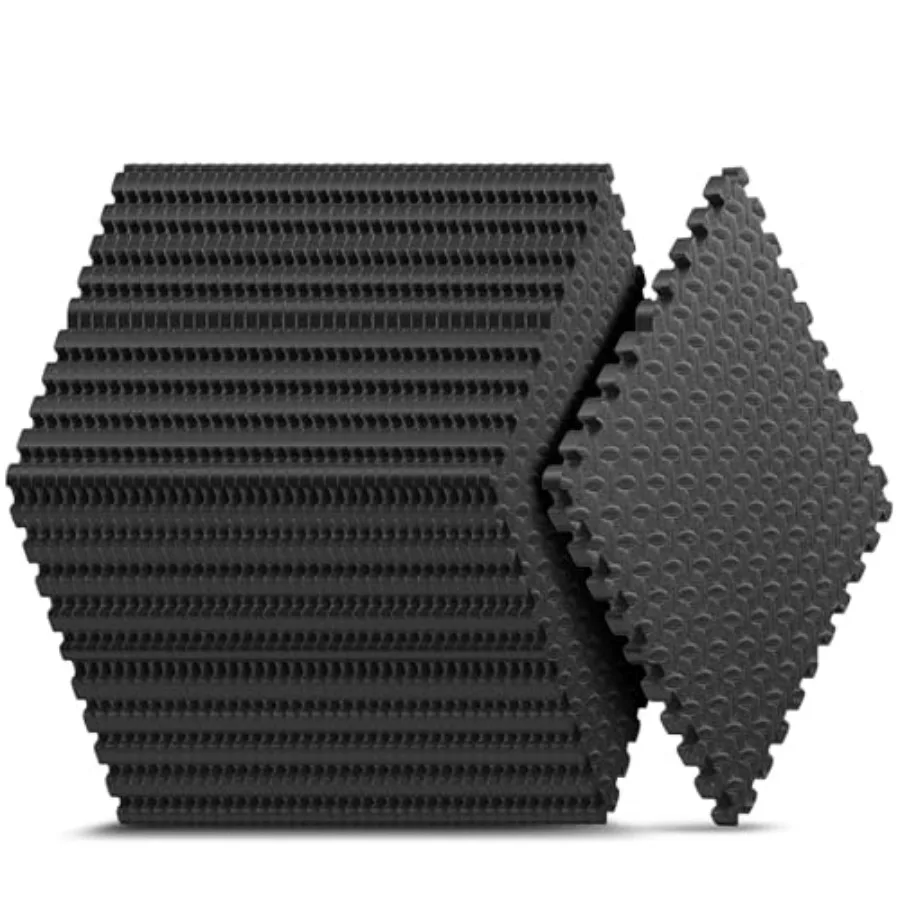 Home Gym Mat: EVA foam puzzle tiles for workout and kids' play areas, 24 in x 24 in x 0.5 in, interlocking design, gray/black,
Home Gym Mat: EVA foam puzzle tiles for workout and kids' play areas, 24 in x 24 in x 0.5 in, interlocking design, gray/black,