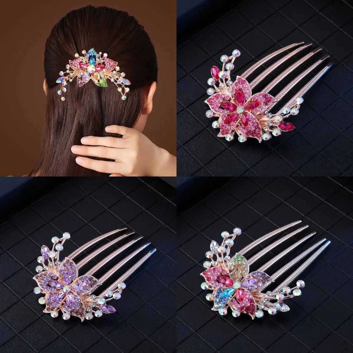 Alloy Diamond insert comb Korean Version hair comb Lady hair comb Five teeth comb hair Ornaments
Alloy Diamond insert comb Korean Version hair comb Lady hair comb Five teeth comb hair Ornaments