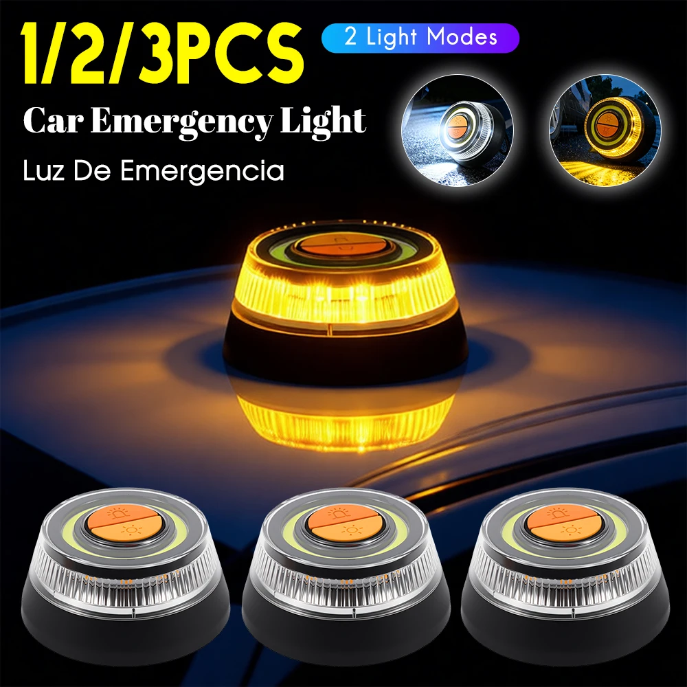 1/2/3Pcs Car Emergency Lights LED Warning Strobe Lights White Yellow Flash Strong Magnetic Induction Automotive Safety Accessory
1/2/3Pcs Car Emergency Lights LED Warning Strobe Lights White Yellow Flash Strong Magnetic Induction Automotive Safety Accessory