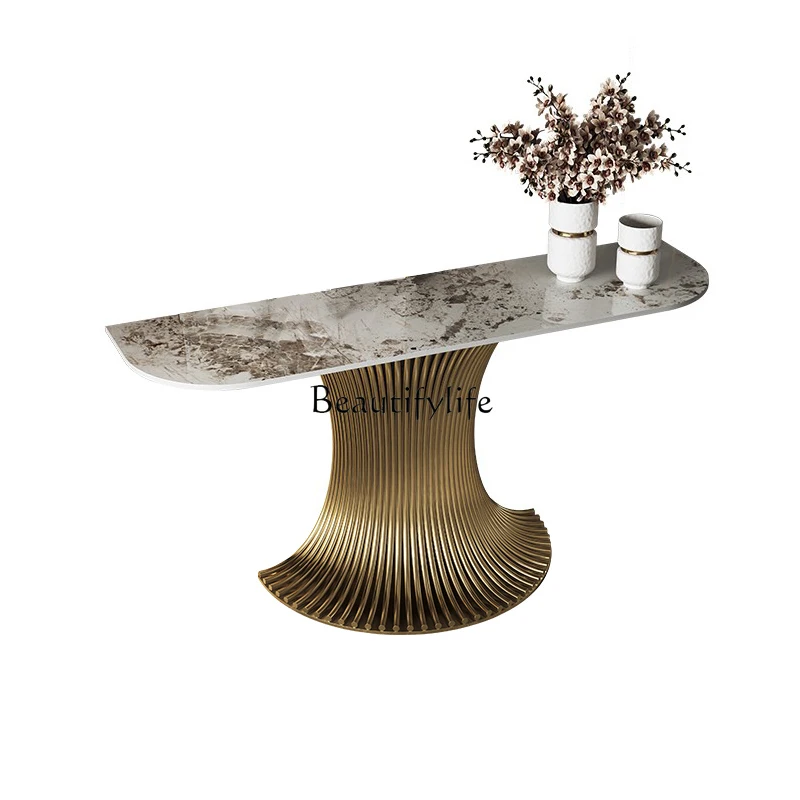 Light luxury living room stainless steel integrated wall strip Nordic modern simple rock slab entrance table
Light luxury living room stainless steel integrated wall strip Nordic modern simple rock slab entrance table