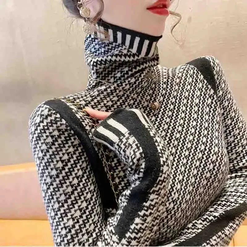 Women Spring Autum Slim Turtleneck Sweater Spring Autumn Chic Soft Elasticity Knitted Pullovers Tops
Women Spring Autum Slim Turtleneck Sweater Spring Autumn Chic Soft Elasticity Knitted Pullovers Tops