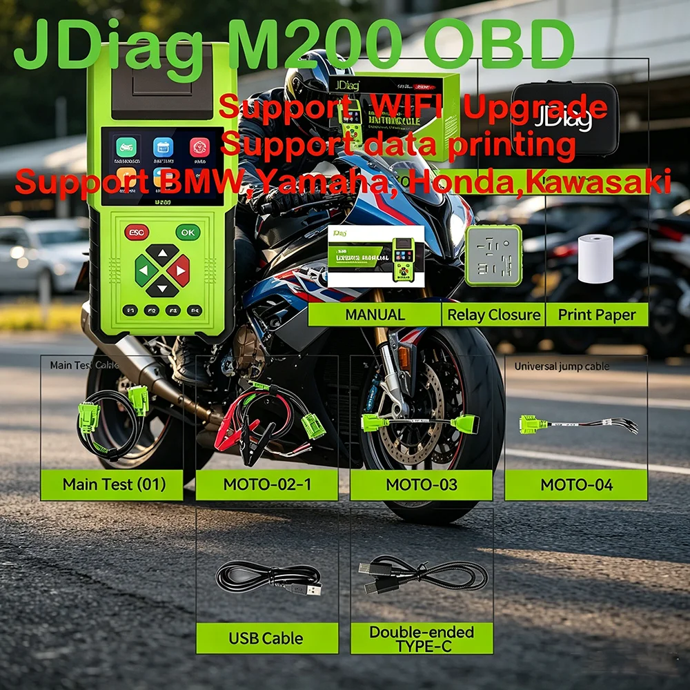 New JDiag M200 Motorcycle Diagnostic OBD2 Scanner Fault Code Reader Moto Diagnose Analysis Repair Tool For Yamaha Kawasaki Honda
New JDiag M200 Motorcycle Diagnostic OBD2 Scanner Fault Code Reader Moto Diagnose Analysis Repair Tool For Yamaha Kawasaki Honda