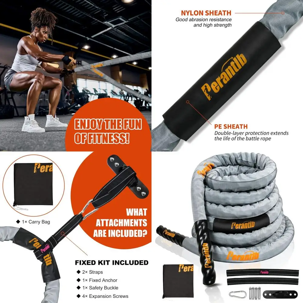 Полиэстеровый боевой канат с тканевым чехлом - диаметр 1.25/1.5/2 дюйма, длина 30/40/50 футов - для тренировок в зале, тонизирования мышц, метаболических упражнений, фитнеса, B
Полиэстеровый боевой канат с тканевым чехлом - диаметр 1.25/1.5/2 дюйма, длина 30/40/50 футов - для тренировок в зале, тонизирования мышц, метаболических упражнений, фитнеса, B