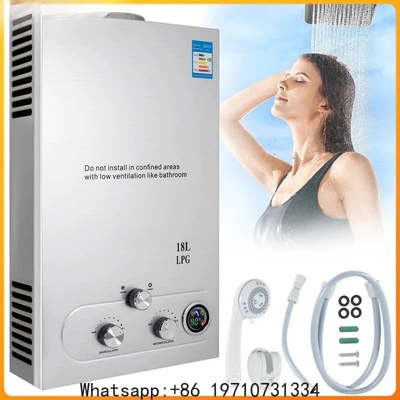 18L Hot Water Heater Boiler Outdoor Stainless Steel Tankless Hot Water Heater on-Demand Boiler ShowerKit
18L Hot Water Heater Boiler Outdoor Stainless Steel Tankless Hot Water Heater on-Demand Boiler ShowerKit