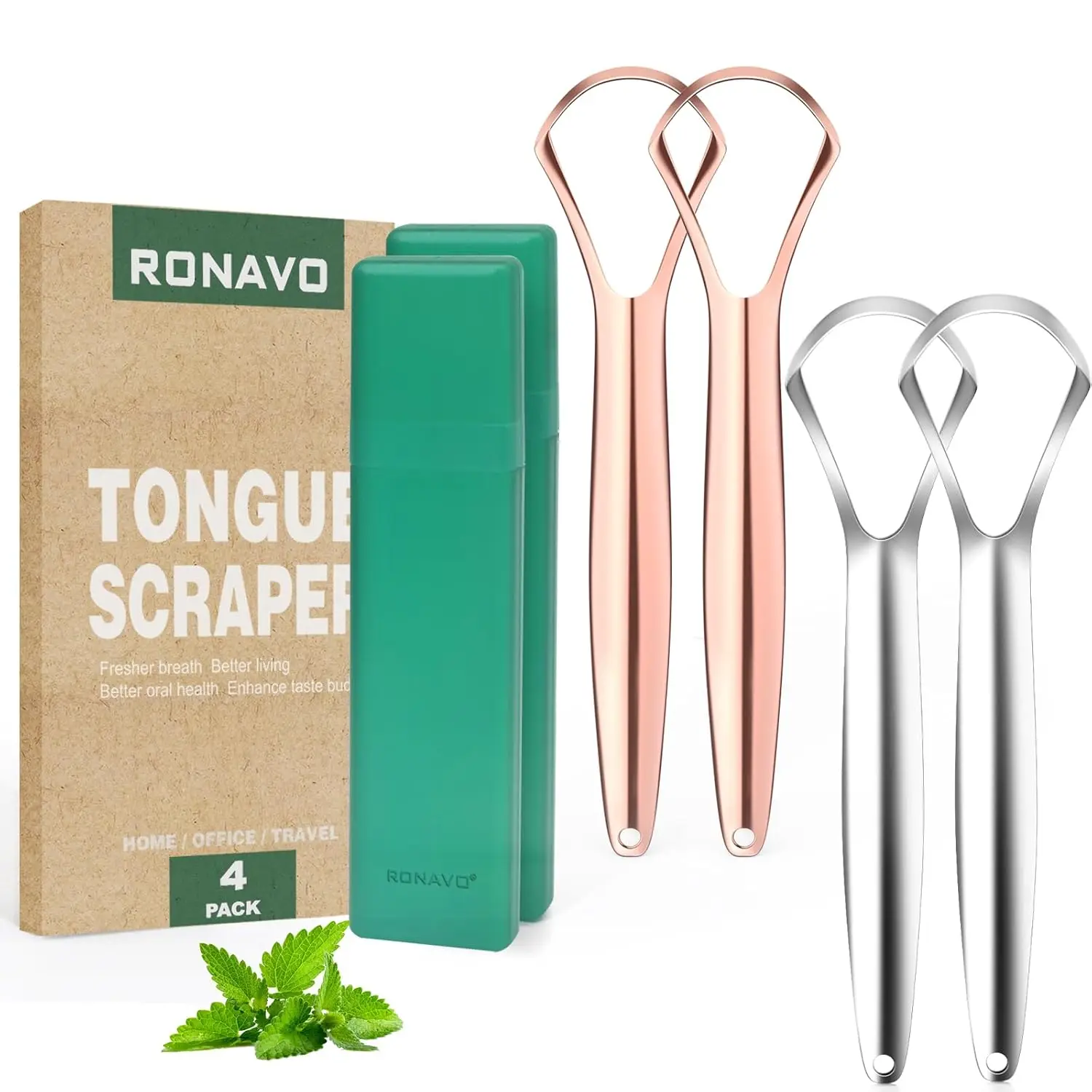 4 Pack Metal Tongue Scraper for Adults, Rustproof with Travel Cases, Reduce Bad Breath, Easy to Clean, 2 Colors
4 Pack Metal Tongue Scraper for Adults, Rustproof with Travel Cases, Reduce Bad Breath, Easy to Clean, 2 Colors