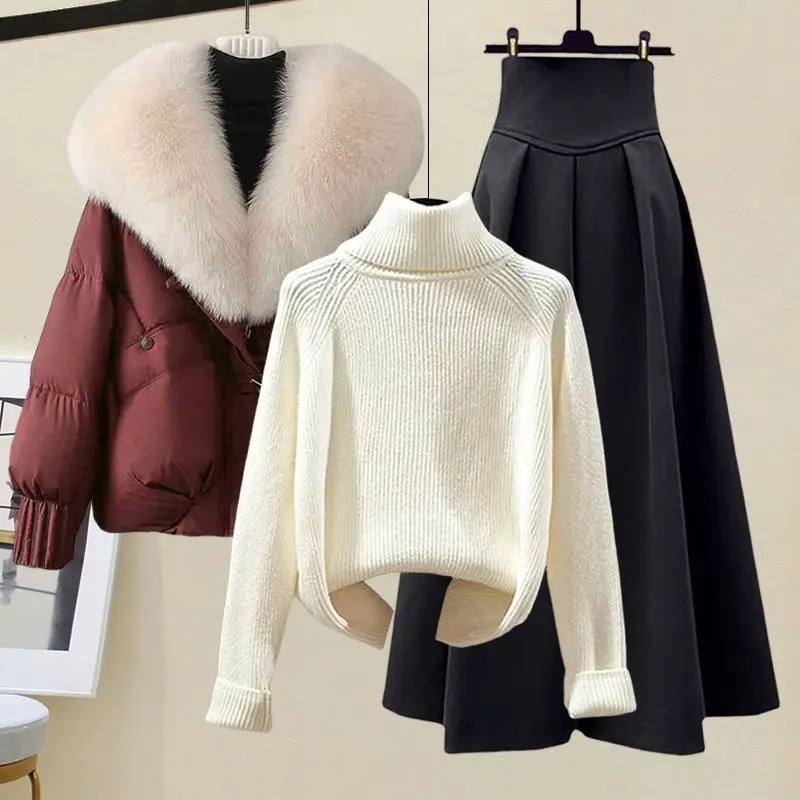 Большие размеры, осенне-зимний новогодний вязаный хлопковый комплект с юбкой с высокой талией, повседневные футболки, женские...
Большие размеры, осенне-зимний новогодний вязаный хлопковый комплект с юбкой с высокой талией, повседневные футболки, женские...