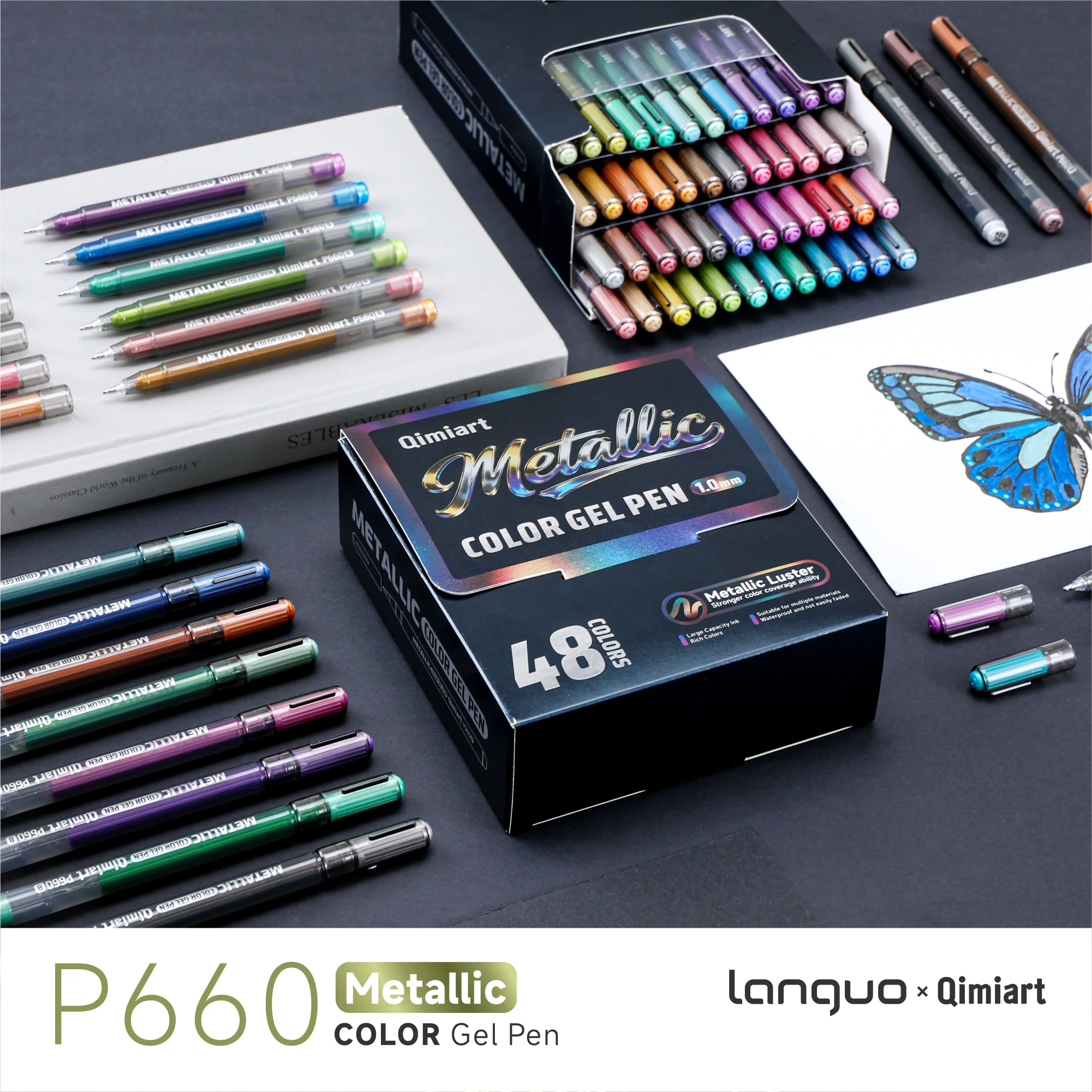 LANGUO 48 Colors Metallic Glitter Colors Gel Pens Set 1.0mm Metal Glitter Ballpoint Pen For School Coloring Drawing Art Markers
LANGUO 48 Colors Metallic Glitter Colors Gel Pens Set 1.0mm Metal Glitter Ballpoint Pen For School Coloring Drawing Art Markers