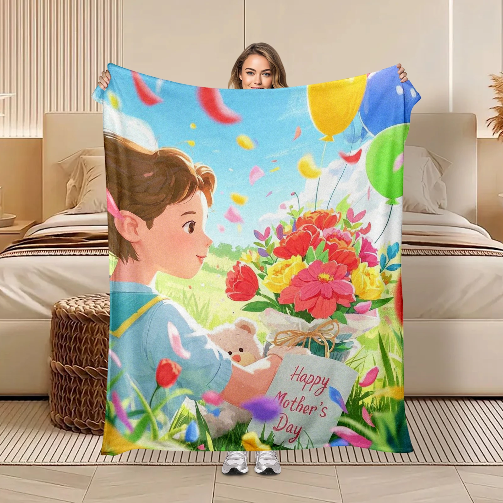 Best Choice For Mothers Day Flannel Blanket Featuring Lovely Cartoon Flowers And Warm Messages
Best Choice For Mothers Day Flannel Blanket Featuring Lovely Cartoon Flowers And Warm Messages