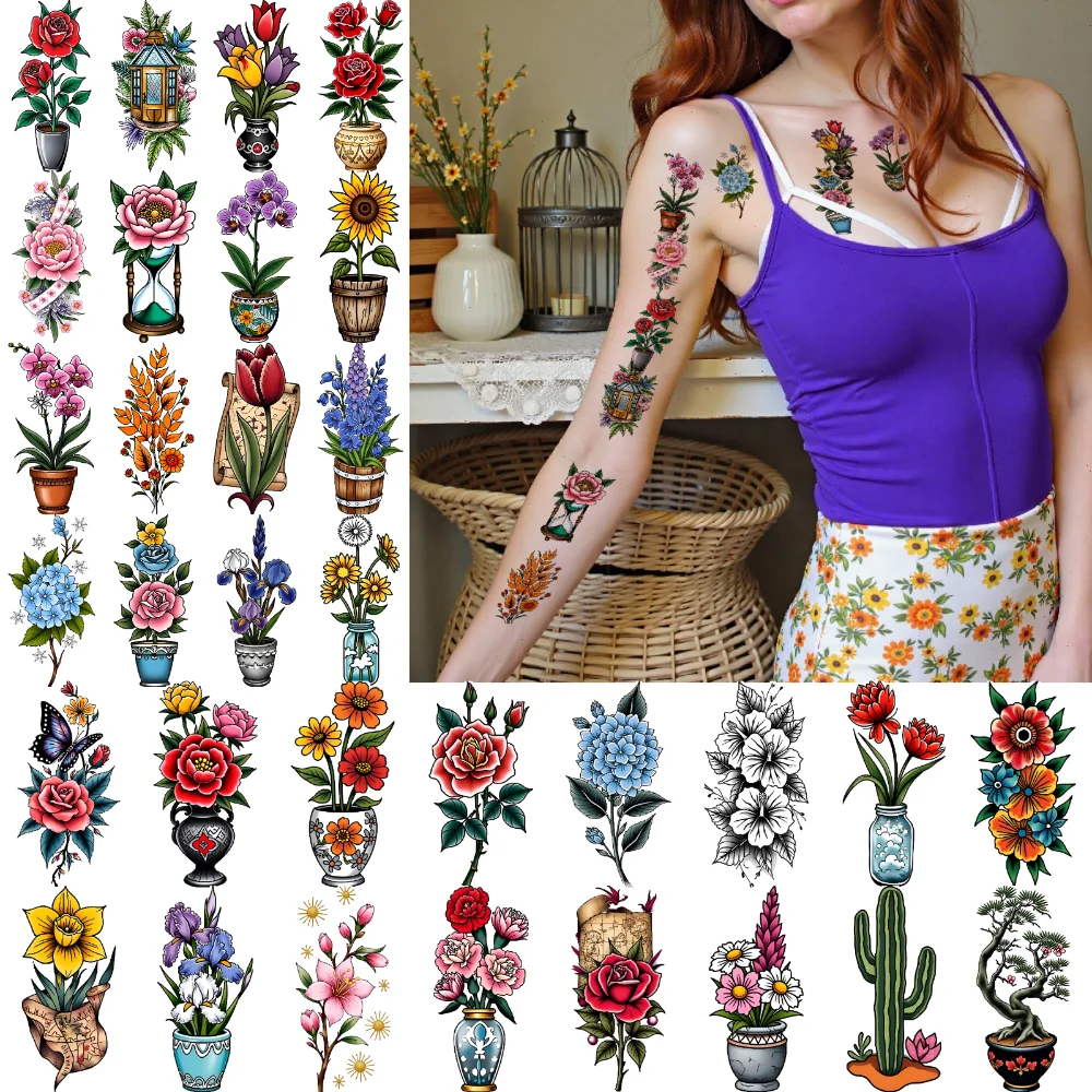 63pcs Temporary Tattoo Colorful Designs New School Traditional Flower Tattoos Temporary Tattoo Stickers For Men Arms Adults
63pcs Temporary Tattoo Colorful Designs New School Traditional Flower Tattoos Temporary Tattoo Stickers For Men Arms Adults