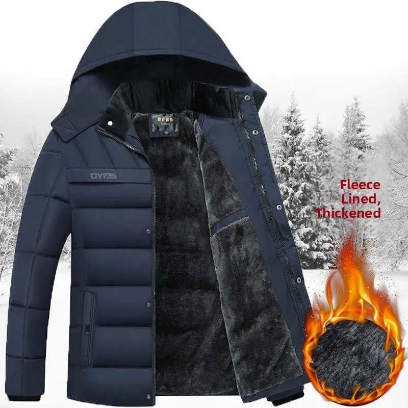 Thickened down Cotton Jacket for Middle-Aged And Elderly Men Winter Warm Fleece Lined Casual Style Couple's Coat Regular Length
Thickened down Cotton Jacket for Middle-Aged And Elderly Men Winter Warm Fleece Lined Casual Style Couple's Coat Regular Length