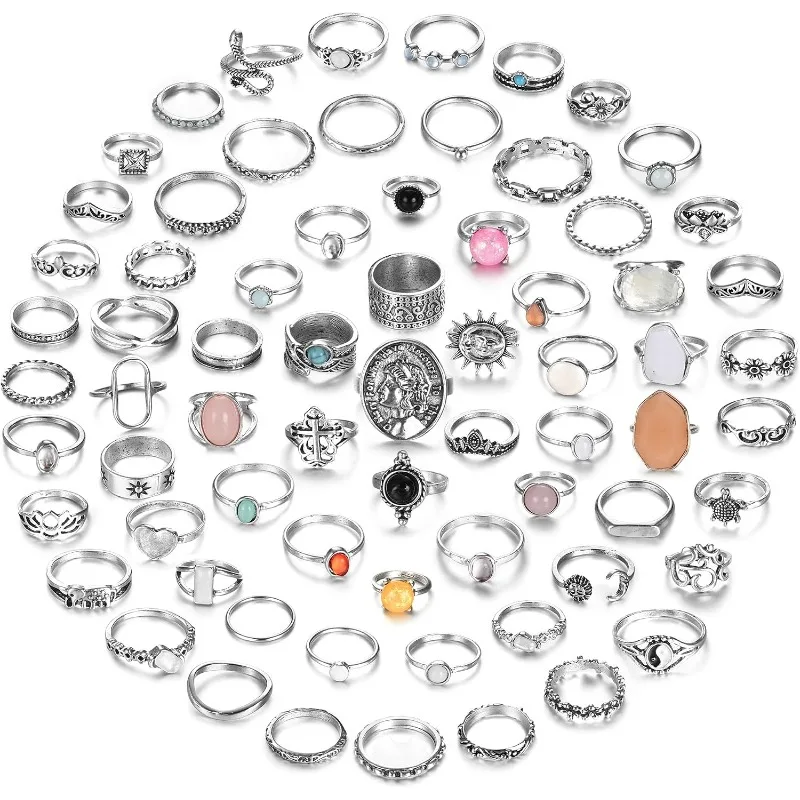 Bobisty 70Pcs Vintage Ring Set Knuckle Rings for Women Bohemian Stackable Joint Rings Retro Boho Stack Joint Finger Rings Pack
Bobisty 70Pcs Vintage Ring Set Knuckle Rings for Women Bohemian Stackable Joint Rings Retro Boho Stack Joint Finger Rings Pack
