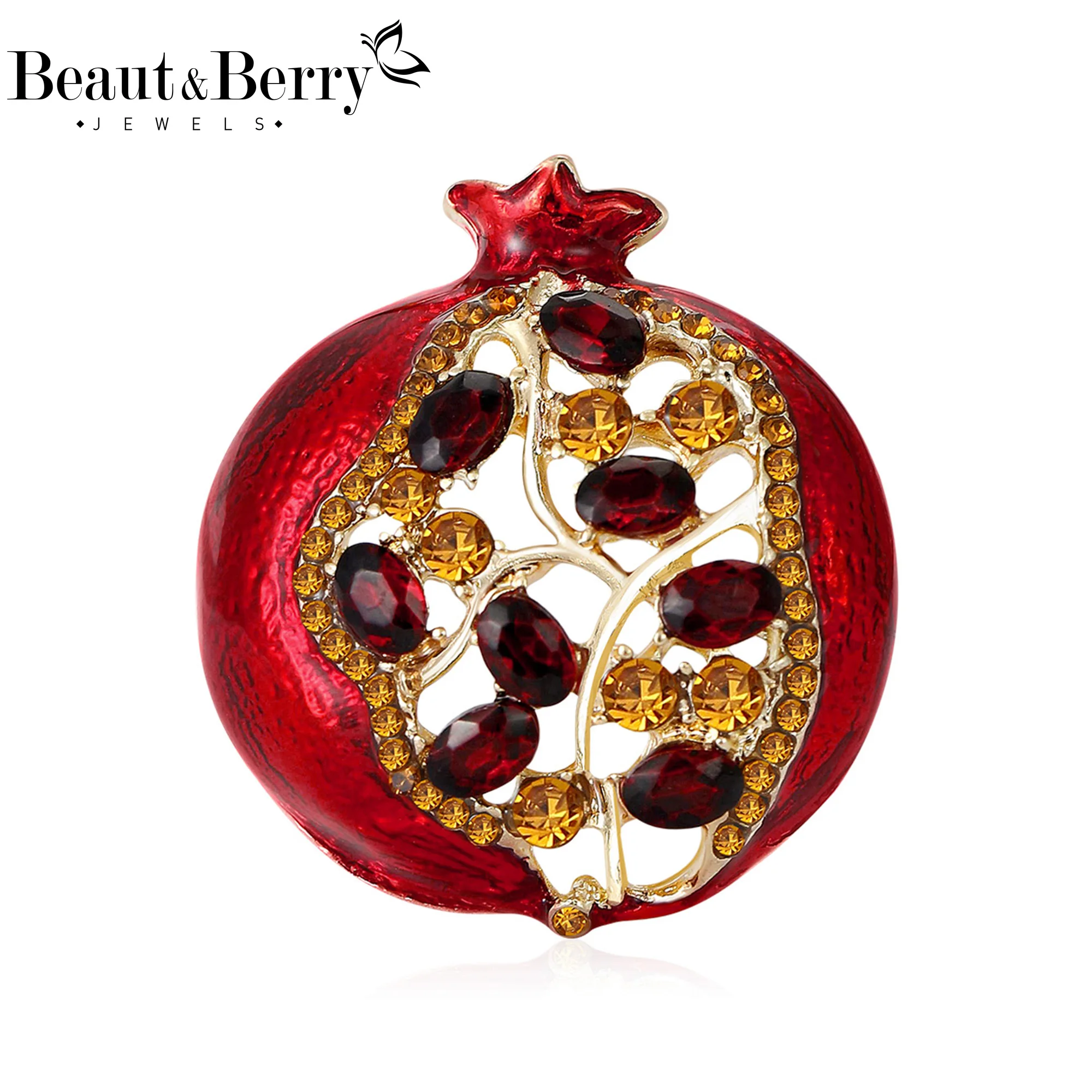 Beaut&Berry Luxury Rhinestone Pomegranate Brooches for Women Unisex Fruit Pins Casual Party Accessories Gifts Friends Decoration
Beaut&Berry Luxury Rhinestone Pomegranate Brooches for Women Unisex Fruit Pins Casual Party Accessories Gifts Friends Decoration