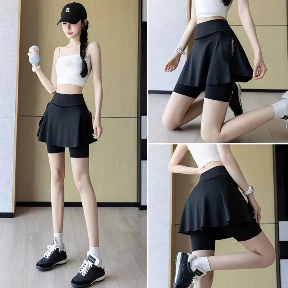 Elastic Women's Tennis Skirts High Waist Quick-Drying Fake Two-Piece Skirts Built-in Pockets Stretchy Material Women Sport Dress
Elastic Women's Tennis Skirts High Waist Quick-Drying Fake Two-Piece Skirts Built-in Pockets Stretchy Material Women Sport Dress