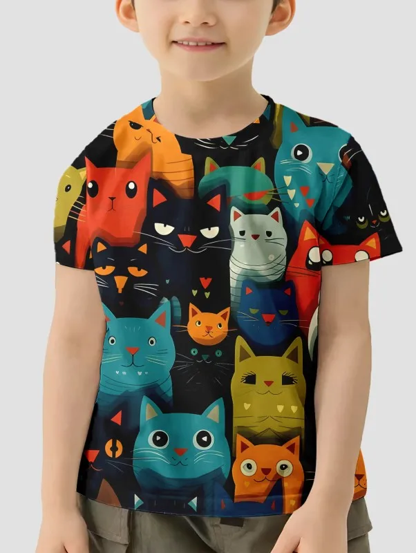 Allover Cartoon Cat T-Shirt For Boys Kids Clothes Children's Boy's Clothing Tops Top Shirts Short Sleeve 2024 T-shirts Child Tee
Allover Cartoon Cat T-Shirt For Boys Kids Clothes Children's Boy's Clothing Tops Top Shirts Short Sleeve 2024 T-shirts Child Tee