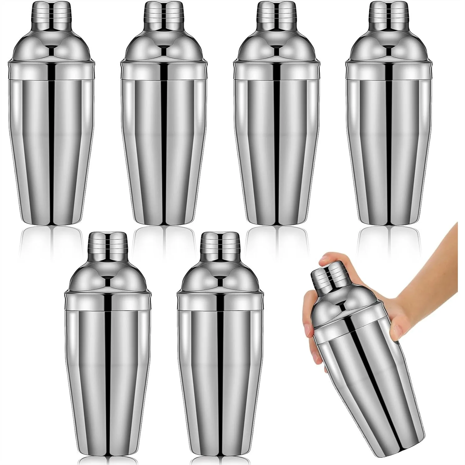 6 Pcs Bar Cocktail Shaker Set Stainless Steel Martini Drink Mixer With Built-in Strainer For Bartending No Leaks Boston Shaker For Party Drink Mixing Tool 18.6 Oz Silver
6 Pcs Bar Cocktail Shaker Set Stainless Steel Martini Drink Mixer With Built-in Strainer For Bartending No Leaks Boston Shaker For Party Drink Mixing Tool 18.6 Oz Silver