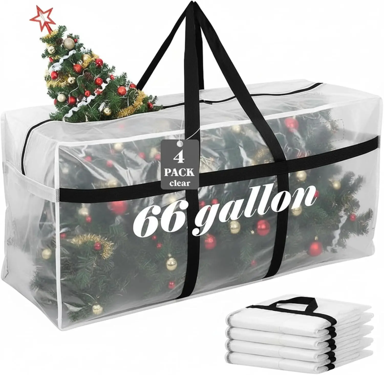 Набор из 4 прочных мешков для хранения объемом 250 литров с застежкой-молнией и ручками для рождественских елок, одеял, переезда
Набор из 4 прочных мешков для хранения объемом 250 литров с застежкой-молнией и ручками для рождественских елок, одеял, переезда