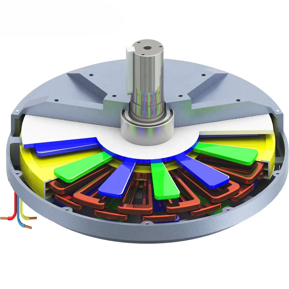 Outer Rotor 5KW 300RPM 48-400V Vertical Disc-Type Permanent Magnet Generator for Vertical Wind Turbine
Outer Rotor 5KW 300RPM 48-400V Vertical Disc-Type Permanent Magnet Generator for Vertical Wind Turbine