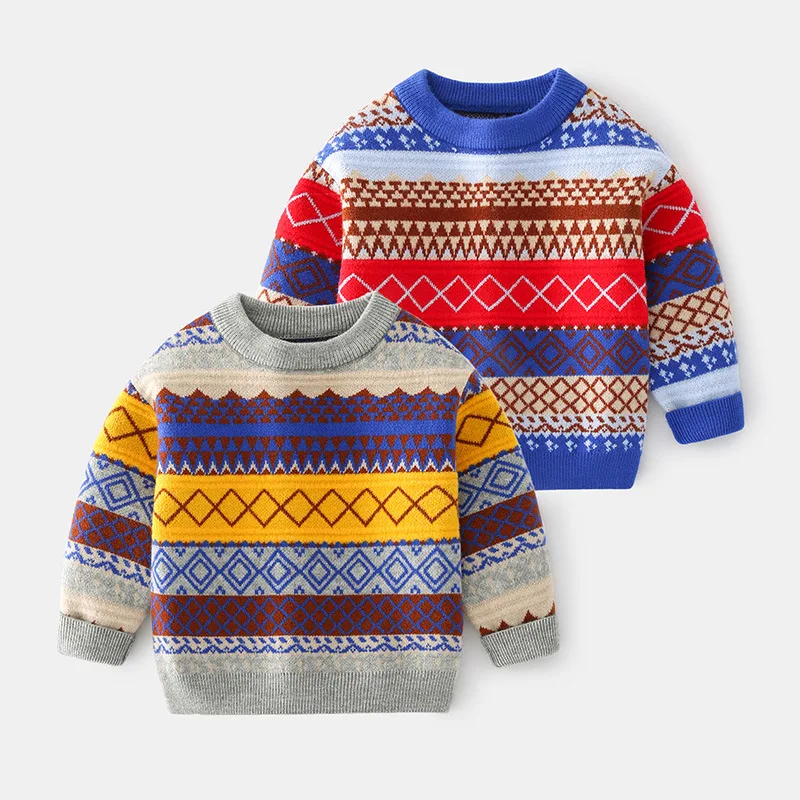 2024 Autumn Winter Children Boy Long Sleeve Pullover Vintage Grid Pattern Kid Boy Sweater Soft Korean Style Toddler Boy Sweater
2024 Autumn Winter Children Boy Long Sleeve Pullover Vintage Grid Pattern Kid Boy Sweater Soft Korean Style Toddler Boy Sweater