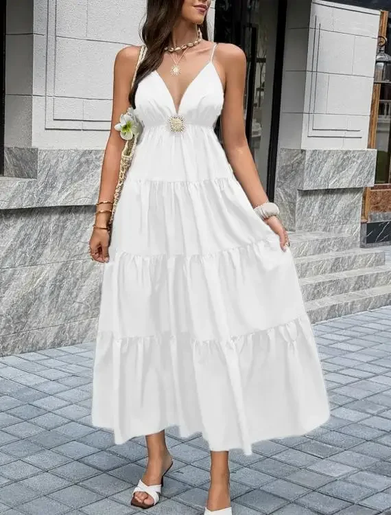 2026 Summer Women's Elegant Versatile A Line Dress Female Clothing Beach Style Vacation Women Fashion Sexy Deep V Sexy Dresses
2026 Summer Women's Elegant Versatile A Line Dress Female Clothing Beach Style Vacation Women Fashion Sexy Deep V Sexy Dresses