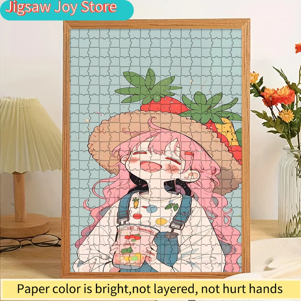 Kawaii Strawberry Girl Paper Puzzle, Cheerful Anime Art of a Pink-Haired Girl in a Strawberry Hat Holding a Snack Cup, Premium P
Kawaii Strawberry Girl Paper Puzzle, Cheerful Anime Art of a Pink-Haired Girl in a Strawberry Hat Holding a Snack Cup, Premium P